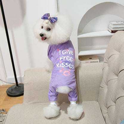 CuteBone Trend Letters Dog Pajamas Clothes Soft Puppy Pjs for Small Dogs P246S