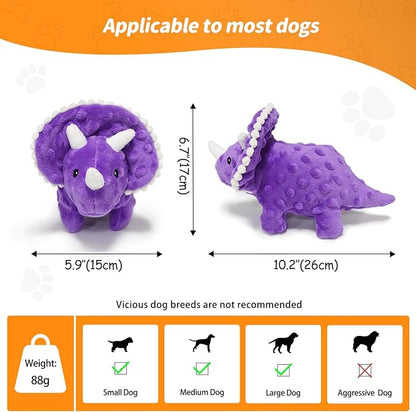 KrauzPet Plush Squeaky Dog Toys, Soft Stuffed Animals Dog Toy with Squeaker, Interactive Crinkle Dog Toys, Puppy Teething Chew Toy for Small, Medium & Large Breeds