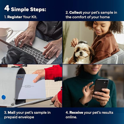 Pet Food & Environmental Sensitivity Hair Sample Testing Kit – Over 460 Items Tested – at-Home Non-Invasive Collection for Dogs & Cats – Informational Report for Pet Owners