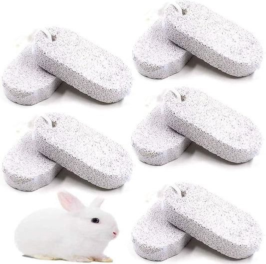 PINVNBY 10 Pcs Rbbits Lava Blocks Chinchilla Lava Ledge Small Animal Mineral Calcium Stone Bunny Teeth Grinding Chew Toy for Hamster Chinchilla Rabbit
