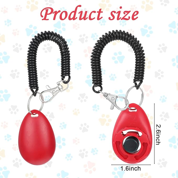 18 Pieces Dog Training Clicker, Pet Behavioral Training Clickers with Wrist Strap for Dogs Cats Puppy Birds Horses(Multicolor)