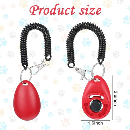 18 Pieces Dog Training Clicker, Pet Behavioral Training Clickers with Wrist Strap for Dogs Cats Puppy Birds Horses(Multicolor)