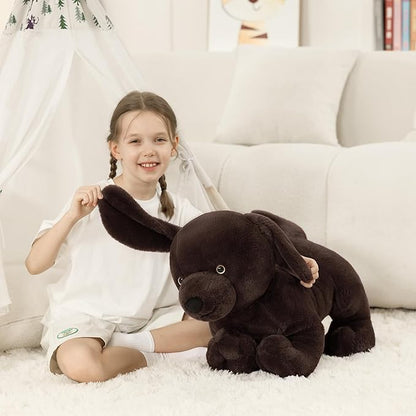 MaoGoLan 24" Giant Chocolate Lab Stuffed Animal, Adorable and Cuddly Large Labrador Dog Plush,Stuffed Puppy Throw Pillow for Puppy Lover,Kids,Adults
