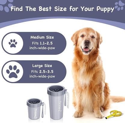 Paw Cleaner for Dogs Medium Small Breed with Handle | Dog Paw Cleaner to Clean Muddy Paws | Dog Foot Cleaner Paw Washer for Dogs & Pets| Dog Feet Washer (Gray)