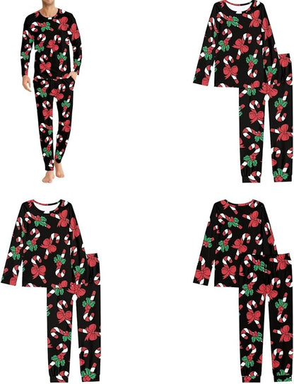 Christmas Family Pajamas Matching Sets with Pockets Dog Costumes for Small Dogs Long Sleeve Sleepwear Plus Size