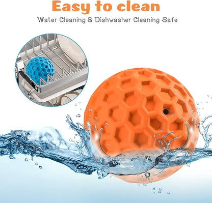 HIPPIH Indestructible Squeaky Dog Toys, Interactive Dog Balls 2 Pack, Chew Toys for Aggressive Chewers, Natural Rubber Puppy Toy for Large/Medium Dogs, Tough Puppy Teething Toy, Relieve Anxiety