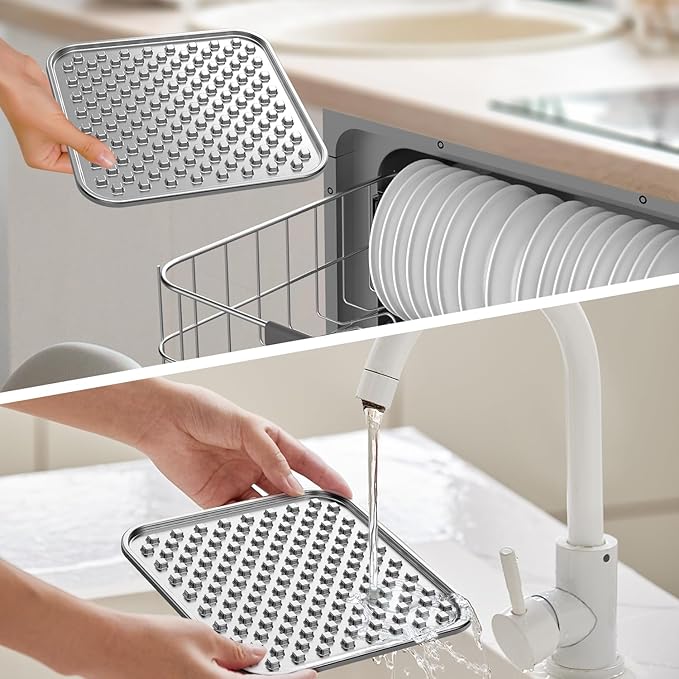 Double Layer Stainless Steel Lick Mat for Dogs & Cats, Chew-Proof & Non-Slip, Anxiety Relief, Whisker Friendly, Dishwasher-Safe Slow Feeder Pad[2Pack]