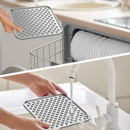 Double Layer Stainless Steel Lick Mat for Dogs & Cats, Chew-Proof & Non-Slip, Anxiety Relief, Whisker Friendly, Dishwasher-Safe Slow Feeder Pad[2Pack]