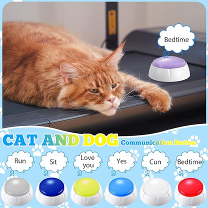 Chumia 12 Pcs Voice Recording Button, Dog Buttons for Communication 30 Second Record & Playback Pet Talking Training Buzzers Funny Gift for Animal Office Home Study Family Game(Bright Colors)