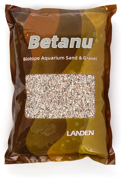 LANDEN Betanu Aquascape Sand for Aquarium Landscape 2L(7lbs), Aquarium Natural Cosmetic Gravel, Gravel for Indoor Plants, Fish Tank Decorative Sand, Light Colored Gravel, 2-3mm