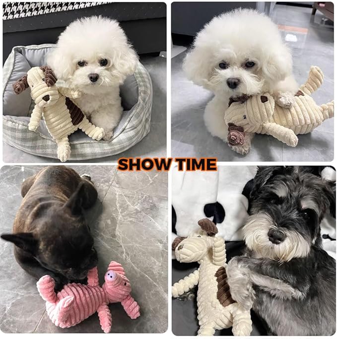 VIFINE 5 Pack Tough Dog Toys Stuffed Squeaky Dog Toys Assortment Value Bundle Dog Squeaky Toys Assortment Puppy Pet Mutt Dog Toy Dog Squeak Toy for Medium Large Dogs