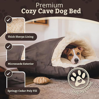 Snoozer? Luxury Microsuede Cozy Cave Pet Bed, Small, Dark Chocolate