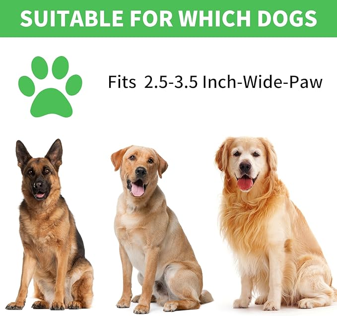 Professional 7 in 1 Dog Paw Cleaner for Dogs - Includes 1 Portable Paw Washer, 1 Bath Brush, 2 Dog Toothbrushes and 3 Absorbent Towels Note: Fits Paws 2.5 to 3.5 Inches Wide (Large, Light Green)