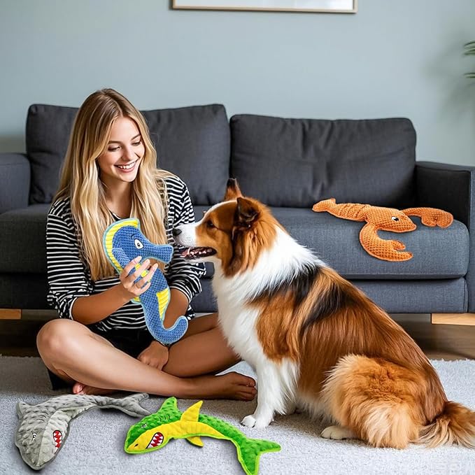 No Stuffing Dog Toys,Dog Squeak Toy for Small,Medium,Interactive Dog Toys for Large Dogs,Tug of War Toy,Puppy Teething to Keep Them Busy, Best Christmas Toys