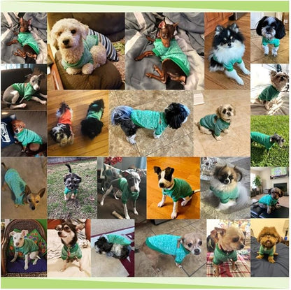 Jecikelon Dog Clothes Dogs Sweater Soft Puppies Clothing Winter Puppy Sweaters Warm Outfit for Dogs Small XXS XS Cat Apparel (Green, XL)