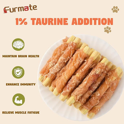 Chicken Jerky Wrapped Pumpkin Biscuits Treats for Dogs,Low Fat Rawhide Free Healthy Chewy Dog Training Treats,High Fiber Pumpkin Biscuits Dog Snacks for Small Medium Large Dogs 10.58 oz