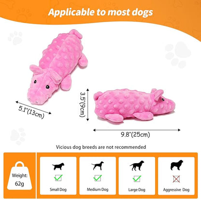 KrauzPet Plush Squeaky Dog Toys, Soft Stuffed Animals Dog Toy with Squeaker, Interactive Crinkle Dog Toys, Puppy Teething Chew Toy for Small, Medium & Large Breeds