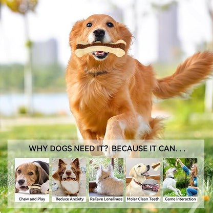 Dog Chew Toys for Aggressive Chewers, 4 Pack Beef Flavor Tough Dog Bones for Large/Medium Breed Dogs, Nylon Pet Teething Toys