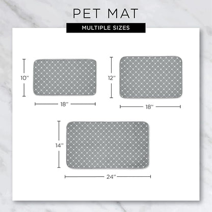 Bone Dry Machine Washable, Ultra Absorbent Pet Mat, 14x24, Gray Trellis Print