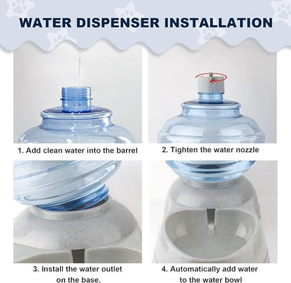 Water Dispenser Station for Large Dogs and Cats, 3 Gallon Large Capacity Gravity Automatic Water Feeder, Indoor Outdoor Dog Drinking Fountain, Dog Water Bowl for Multiple Pets, BPA Free