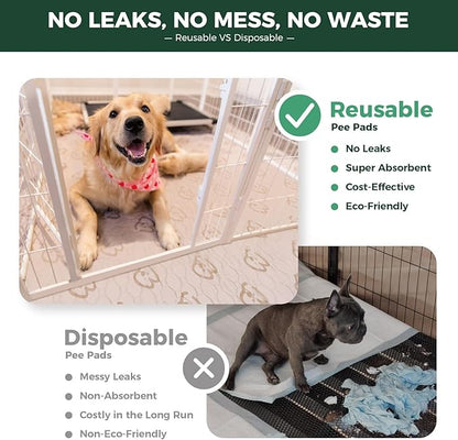 FXW Washable Pee Pads for Dogs, Puppy Pads with Super Absorbent, Specifically Designed for FXW Rollick/Homeplus 24inch 8 Panels Dog Playpen, 63" Square, Khaki, 1 Pack