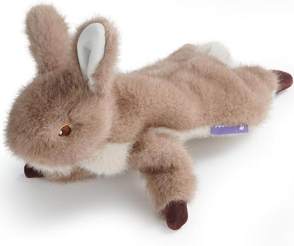 No-Stuffing Bunny Squeaky Dog Toy, Cute Plush Puppy Teething Toy to Keep Them Busy, Rabbit Interactive Tug of War & Dental Chew for Small Medium Large Dogs