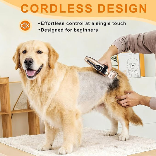 Dog Clippers for Grooming, Low Noise, Electric Quiet, Adjustable Clipper Comb for Dog Grooming Kit, Pet Hair Clippers Grooming kit for Dogs at Home