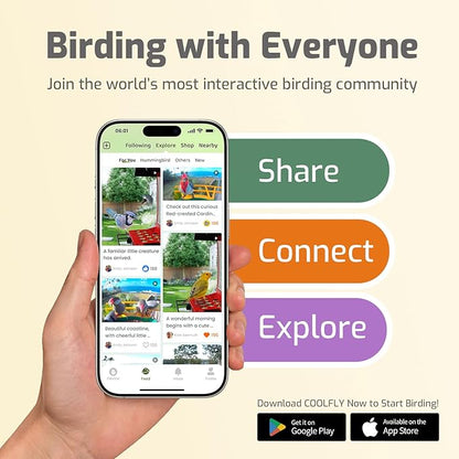 Richbird Smart Bird Feeder Camera with Vivid 2.5K Color Night Vision, Free AI Bird Identifier, Durable Squirrel-Resistant Metal Body, Solar Powered, Outdoor Gift for Birds Lovers and Family