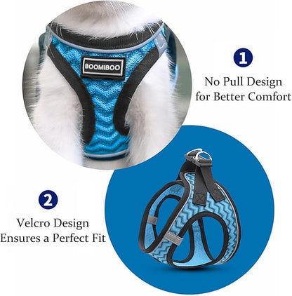 Dog Harness with Leash Set, No Pull Adjustable Reflective Step-in Puppy Pet Vest Harnesses for Small Medium Large Dogs and Cats,Grey XXS