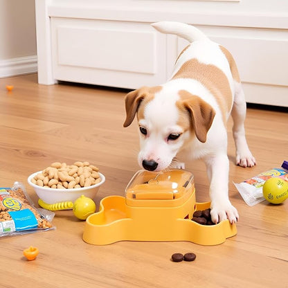 Dog Slow Feeder, Interactive Dog Treat Dispenser Toy for Mental Stimulation, Food Puzzles for Cats & Dogs to Prevent Boredom, Anxiety, Easy to Fill & Clean(Yellow).