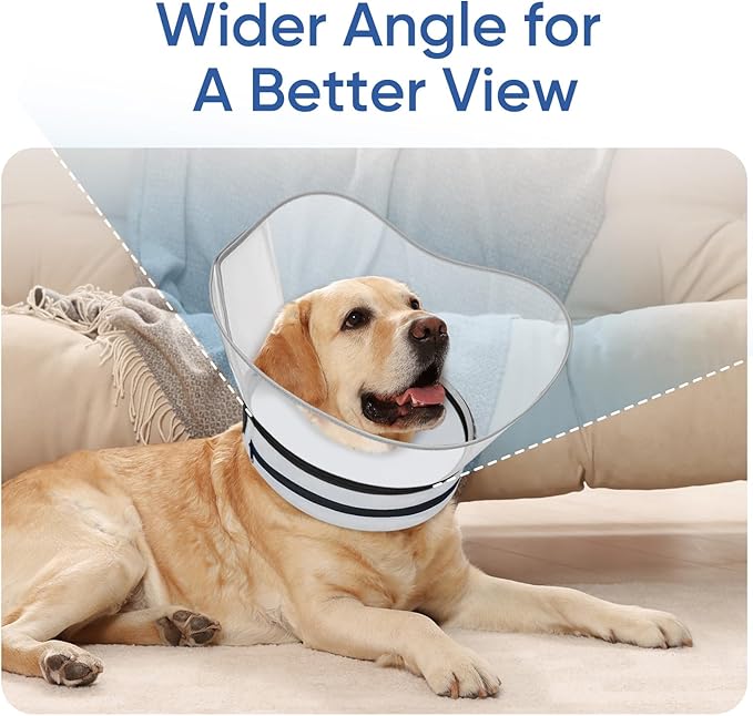 Supet Raised Sponge Dog Cone Collar Alternative After Surgery, Soft Dog Cone for Small Medium Large Dogs to Stop Licking, Pet Neck Donut Collar After Surgery