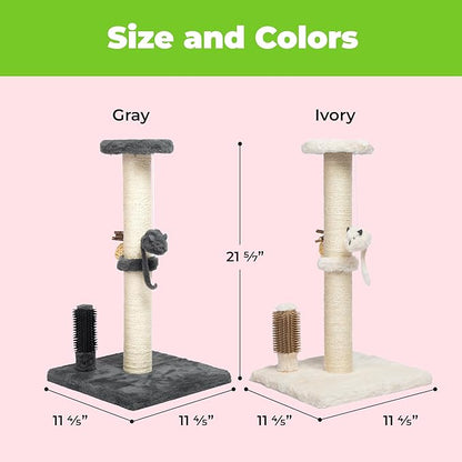 Best Pet Supplies Catify Cat Scratcher, Fun Interactive Scratchers, Posts, Poles, Claw Safe, Furniture Saver Indoor Play Support Natural Cat Behaviors Heavy Duty - Beige