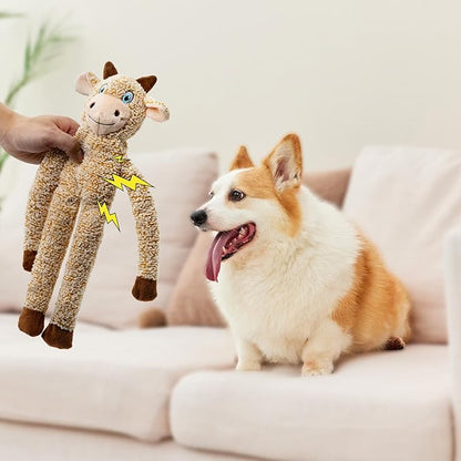 Rabbit No Stuffing Dog Toys for Large Dogs, Squeaky Crinkle Interactive Dog Animals Toys, Plush Teething to Keep Them Busy, Cute Funny Dogs Gifts for Small Medium Large Breed