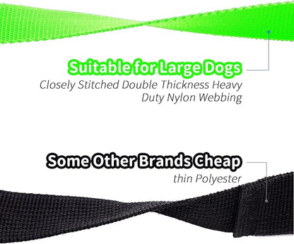 HIKISS Long Dog Leash Obedience Recall Training Agility Lead with Thickening Material for Large Dog - 15ft 20ft 30ft 50ft 100ft Training Leash(Green 15ft)