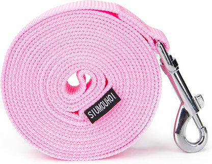 10 ft Strong Durable Nylon Dog Training Leash, Traction Rope, 1 Inch Wide, for Small and Medium Dog (Pink, 10 Feet)