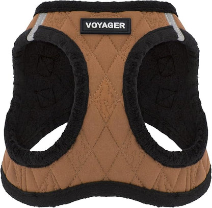 Best Pet Supplies - All Weather Mesh/Plush, Reflective, No Pull Harness for Small, Medium Dogs, Cats - Secure with Hook & Loop Fastener, Buckle, Double D-Rings - Beige Plush, XS