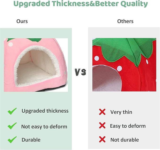 Tierecare Guinea Pig Hideout Bed Dwarf Rabbit House Cave Accessories Cozy Hide-Out for Little Bunny Hedgehog Ferret Chinchilla&Other Small Animals