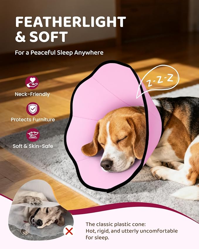 MIDOG Dog Cone Collar After Surgery, Soft Dog Cone Alternative to Stop Licking,Adjustable Elizabethan Recovery Cones for Small to Large Sized Dogs