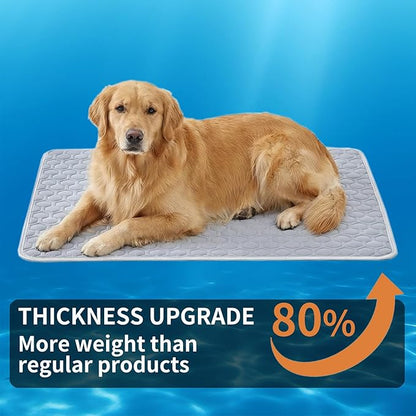 HAOMAIJIA Pet Cooling Mat for Dogs Thick Soft Washable Dog Cooling Mat Indoor Upgrade Waterproof Non-Slip Self Cooling Pad for Dog and Cat (Grey, 19'' x 24'' Small)