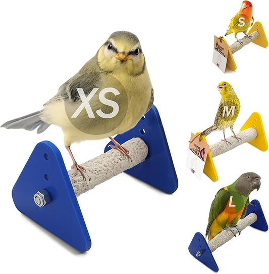 Sweet Feet and Beak Portable Bird Perch Stand for Small Birds to Keep Nails and Beaks in Top Condition - Safe, Non-Toxic, Easy to Install Cage Accessories