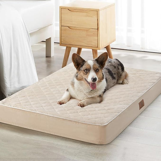 WNPETHOME Orthopedic Giant Dog Beds Large Sized Dog, Waterproof Extra Large Dogs Bed with Removable Washable Cover, Multi-Needle Quilting Dogs Crate Bed