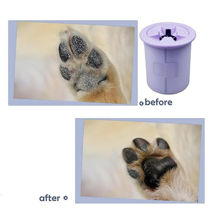 Dog Paw Cleaner Cup Dog Paw Foot Cleaner Paw Washer Portable Foot Cleaner Cup for Pet Cat-Small Purple