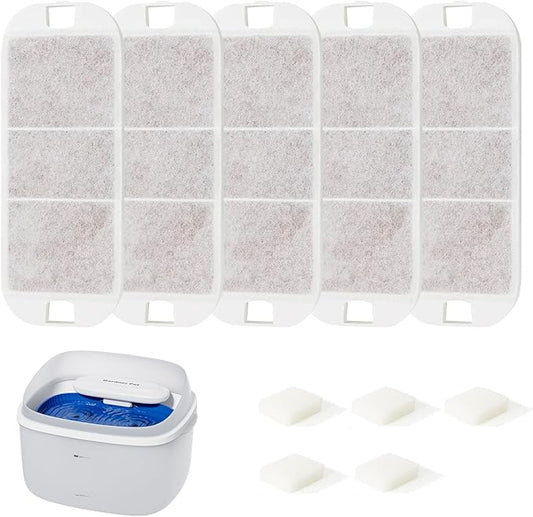 Gardner Pet Replacement Filters for 8L White Pet Water Fountain, 5-Pack
