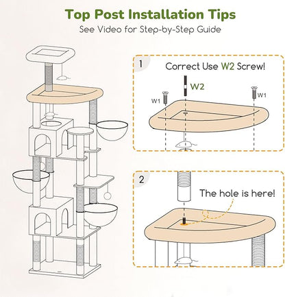 Globlazer Extra Large Gothic Cat Tree Tower, 82in Tall Goth Heavy Duty Cat Tree for Indoor Cats Large Adult Big Cat Tower with 8 Scratching Posts, 2 Condos, 2 Perches, 3 Basket Beds, S82, Red Black