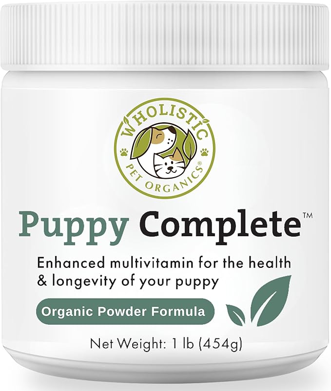 Wholistic Pet Organics Puppy Complete - Dog Multivitamin Powder - 1 Lb - Daily Dog Vitamins & Supplements for Homemade Food - Immune System, Skin, Coat & Overall Health - Small and Large Breed Puppies
