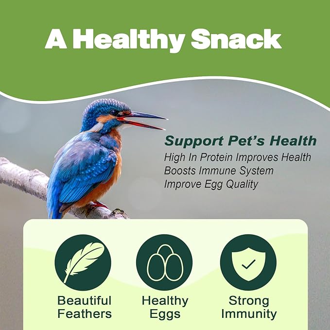 LIWII Dried Mealworms - 5 LBS - 100% Natural Non-GMO High Protein - Bulk Mealworms for Wild Birds, Chickens, Pet Treats & Reptile Food