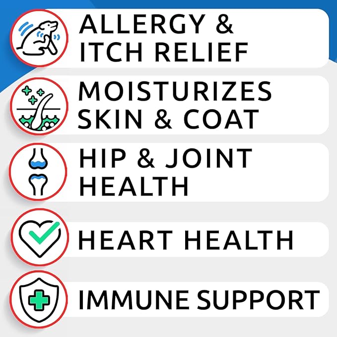 BARK&SPARK Omega 3 for Dogs - 180 Fish Oil Treats for Dog Shedding, Skin Allergy Chews, Itch Relief, Hot Spots Treatment - Joint Health - Skin and Coat Supplement - EPA & DHA Fatty Acids - Salmon Oil