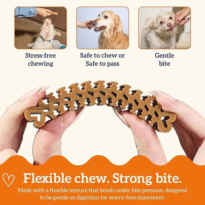 Groovies Flexible, Yet Moderately Tough Daily Dog Dental Chews. Powered by USA-Patented DentalFit Technology. No Added Gluten, No Artificial Flavors or Colors. Original 6oz (Small 22Chews)
