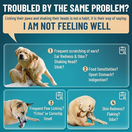 VICSOM Natural Dog Yeast Infection Treatment for Dogs, Itchy Skin & Ear Treatment Natural Support Allergy Relief, Dog Yeast Infection Relief, Support Irritation, Itching & Inflammation 60ml