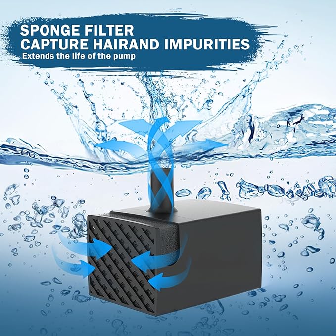 Dog Water Fountain Pump Replacement – Compatible with Stainless Steel Pet Water Fountain for Large Dogs, Quiet & Safe Replacement Pump for D2223 D2341 D2322 D2419 Models